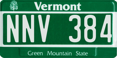 VT license plate NNV384