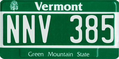 VT license plate NNV385