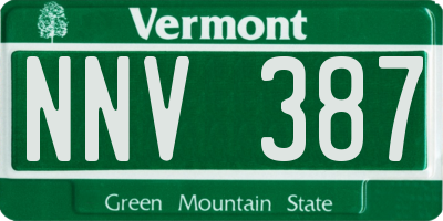 VT license plate NNV387