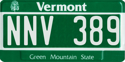 VT license plate NNV389