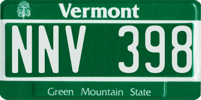 VT license plate NNV398