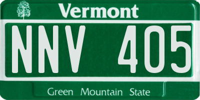 VT license plate NNV405