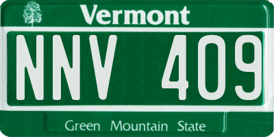VT license plate NNV409