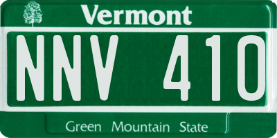 VT license plate NNV410