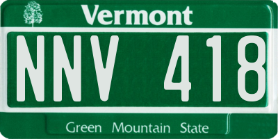 VT license plate NNV418