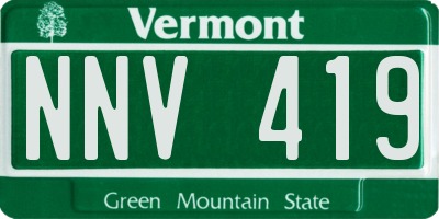 VT license plate NNV419
