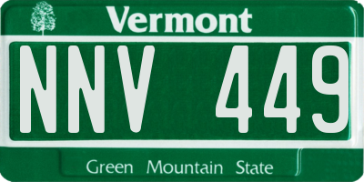 VT license plate NNV449