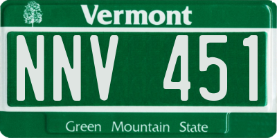 VT license plate NNV451