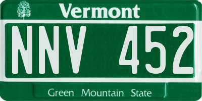 VT license plate NNV452