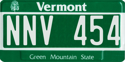 VT license plate NNV454