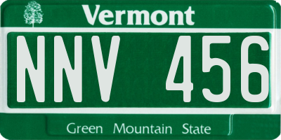 VT license plate NNV456