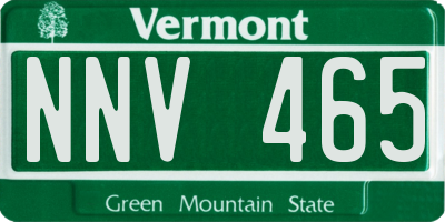 VT license plate NNV465
