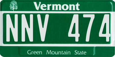 VT license plate NNV474