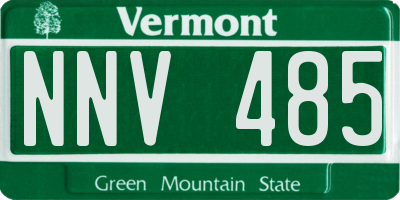 VT license plate NNV485