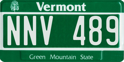 VT license plate NNV489