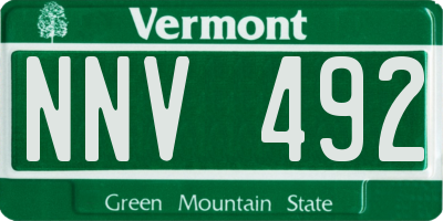 VT license plate NNV492