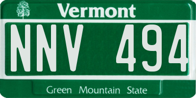 VT license plate NNV494