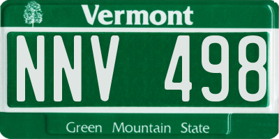 VT license plate NNV498