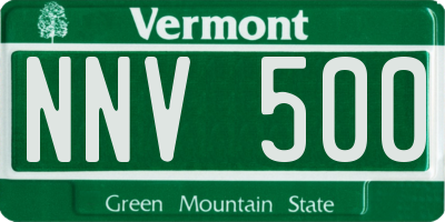 VT license plate NNV500