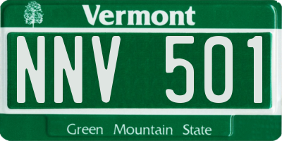 VT license plate NNV501