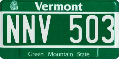 VT license plate NNV503