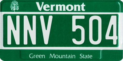 VT license plate NNV504