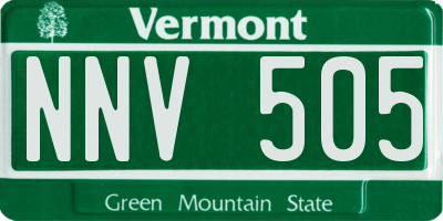 VT license plate NNV505