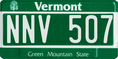 VT license plate NNV507