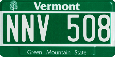VT license plate NNV508