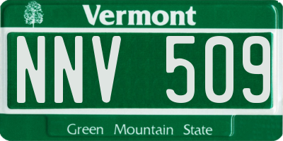VT license plate NNV509