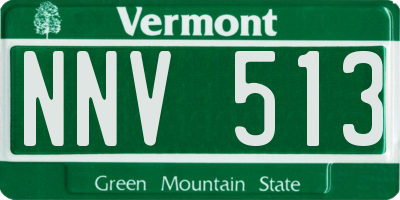 VT license plate NNV513