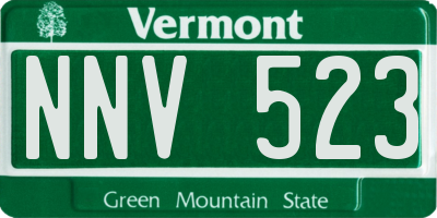 VT license plate NNV523