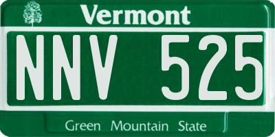 VT license plate NNV525
