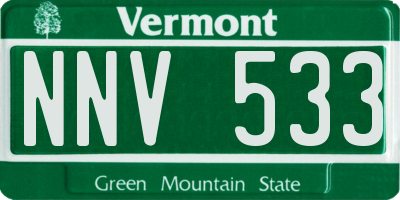 VT license plate NNV533