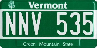 VT license plate NNV535
