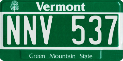 VT license plate NNV537