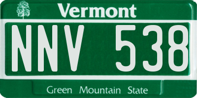 VT license plate NNV538