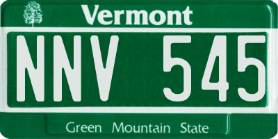 VT license plate NNV545