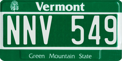 VT license plate NNV549