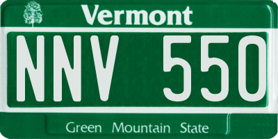VT license plate NNV550