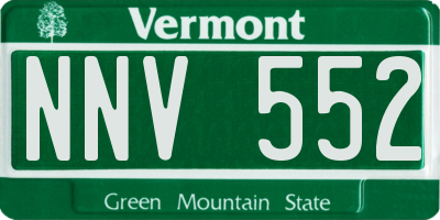 VT license plate NNV552