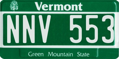 VT license plate NNV553