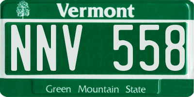 VT license plate NNV558