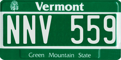 VT license plate NNV559