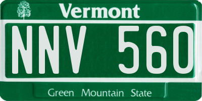 VT license plate NNV560