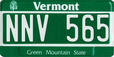 VT license plate NNV565