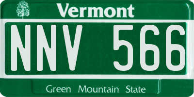 VT license plate NNV566