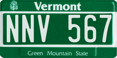 VT license plate NNV567