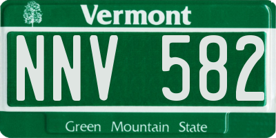 VT license plate NNV582