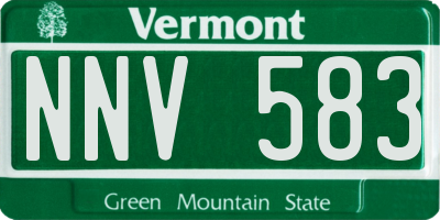 VT license plate NNV583